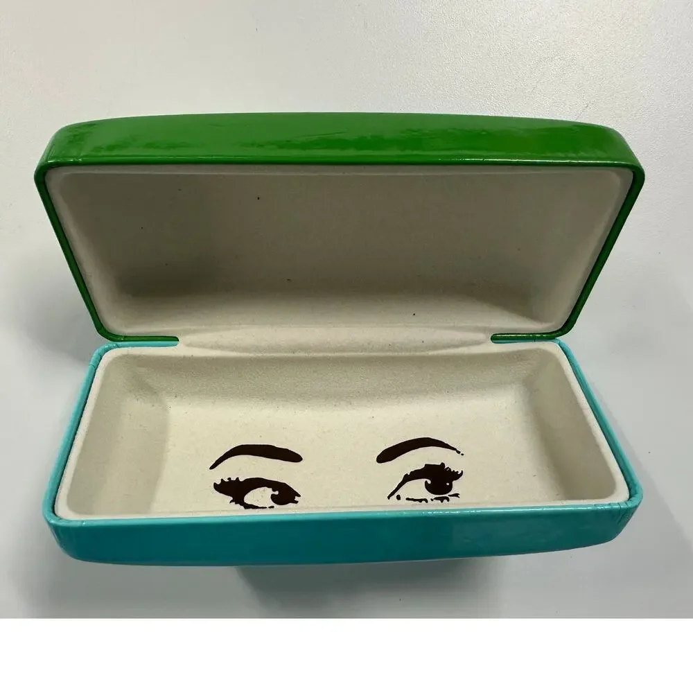 Kate Spade New York Green Hard Cover Eyeglass Sunglasses Case Clamshell